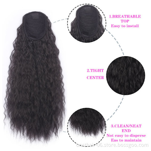 Ponytail  Private Curly Wave Hair piece Clip in Ponytail Hair Extensions Synthetic Long Drawstring Extension For Black Women